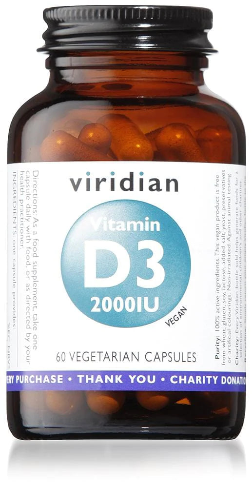 Viridian Vitamin D3 (Vegan) 2000iu 60 Capsules**