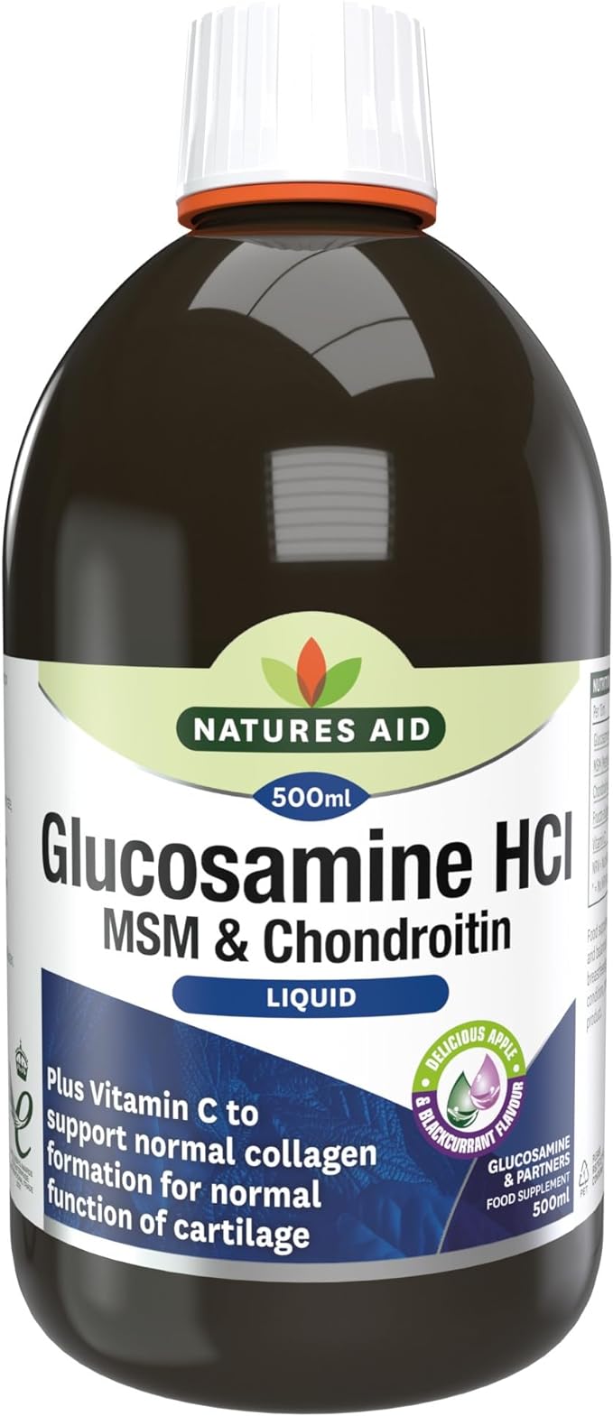 Natures Aid Glucosamine 1200mg, MSM & Chondroitin Liquid 500ml