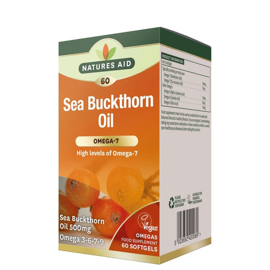 Natures Aid Omega 7 Sea Buckthorn Oil 60 Capsules