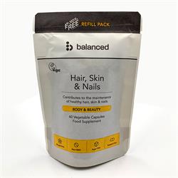 Balanced Hair, Skin & Nails 60 Capsules - Refill Pouch